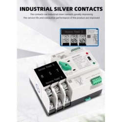 Comutator de transfer, PV, 3P cu șină DIN, SINOTIMER, comutatoare de selecție automată de transfer cu dublă alimentare, 125A